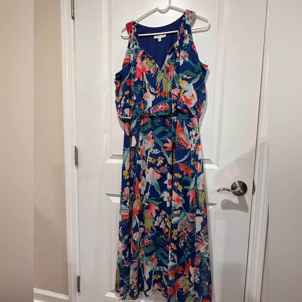 Sandra Darren Pink Sleeveless Halter Maxi Dress